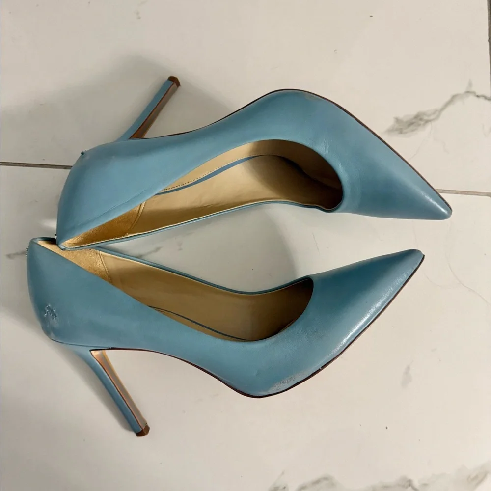 Sam Edelman Hazel Aspen Sky Leather Pointed Toe Pump Women's size 9.5 - Picture 5 of 9